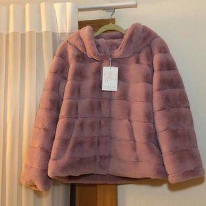 Gal Meets Glam GMG Lana pink faux fur coat jacket